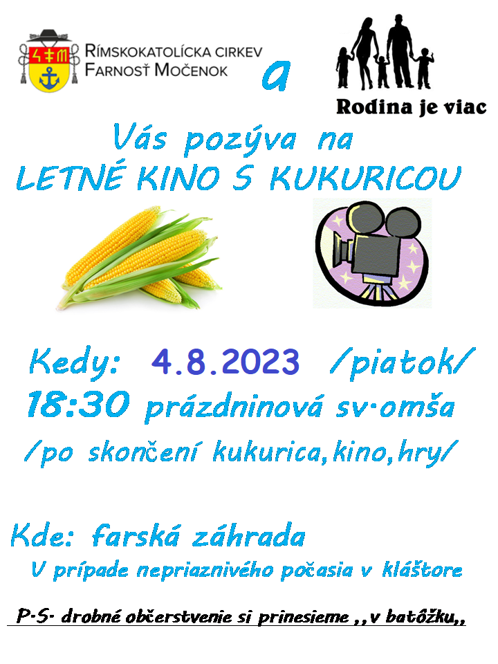 letné kino s kukuricou 4.8.2023